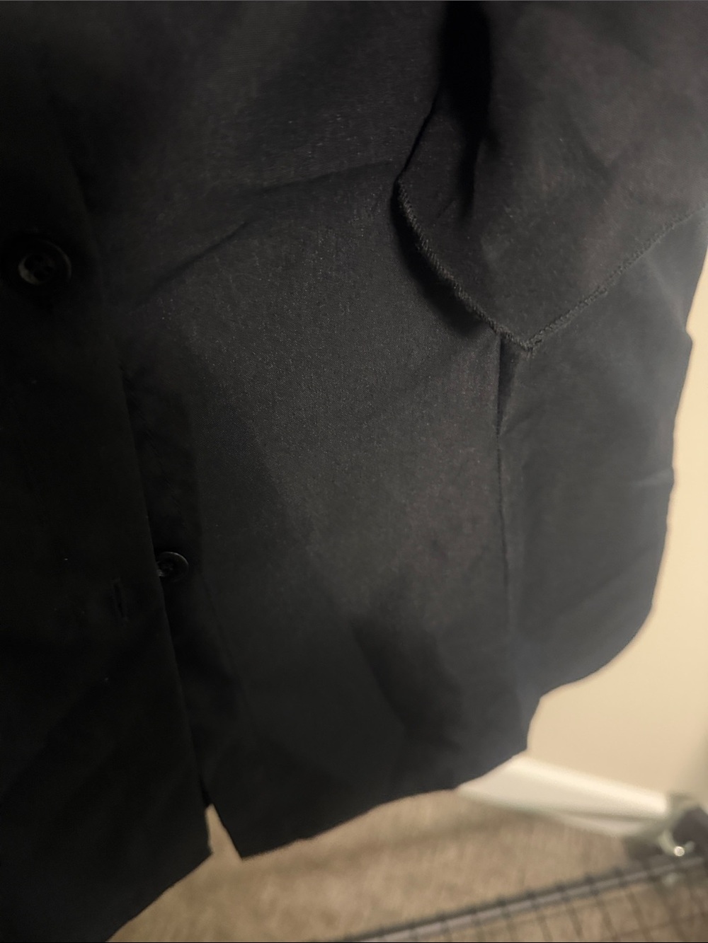 Black Ruffle-Sleeve Button Front Blouse - Picture 5 of 7